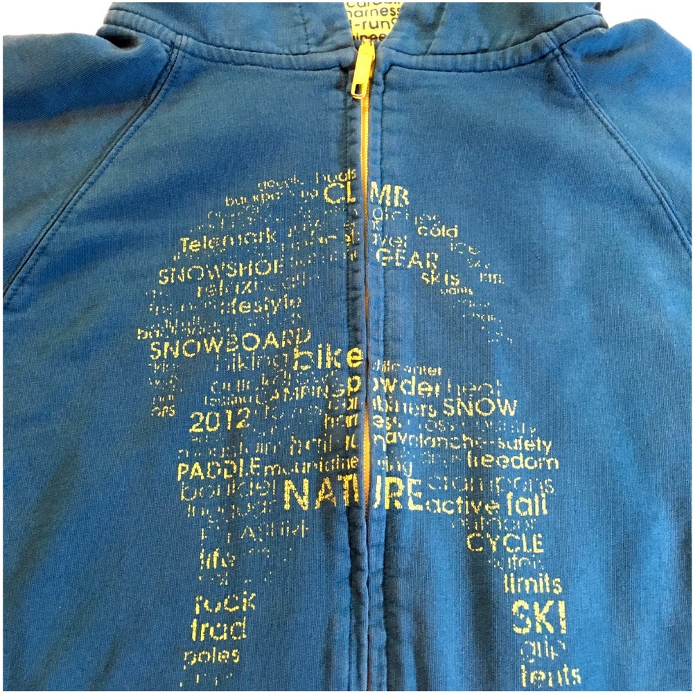 *3/$25* Teal & Lime Green Backcountry Goat Hoodie - Picture 3 of 6